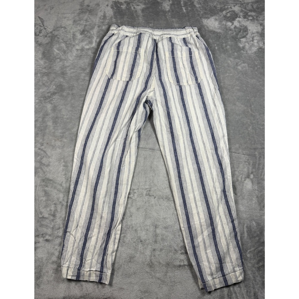 Anthropologie Seashore Striped Linen Blend Drawstring Pants Size 2P - Picture 9 of 13